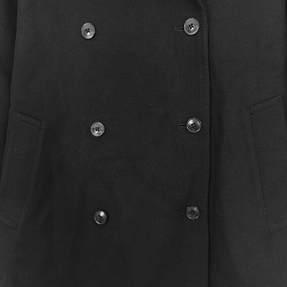 MADEWELL Double-Breasted Trench Coat XS True Black Wool Blend Long Belted NWT - Picture 5 of 7